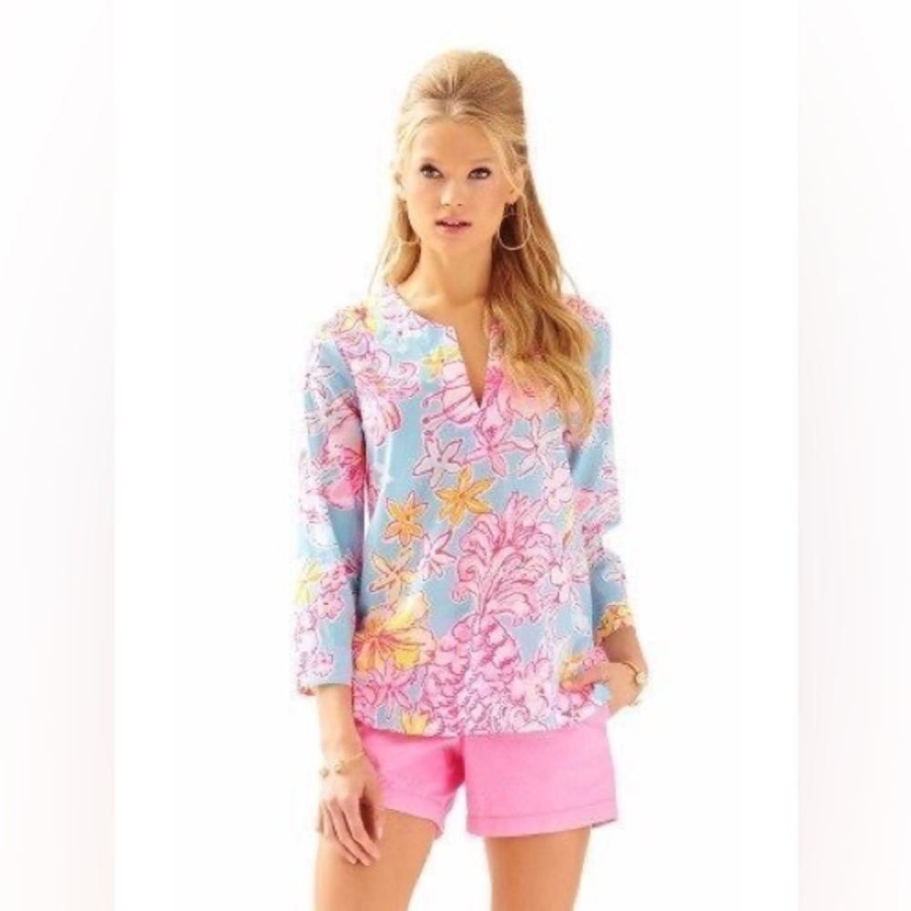 Lilly Pulitzer Amelia Island Tunic Breakwater Blue Lolita Size XSMALL